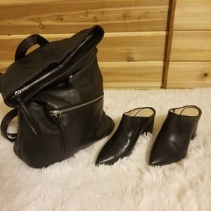 Black leather purse/ backpack